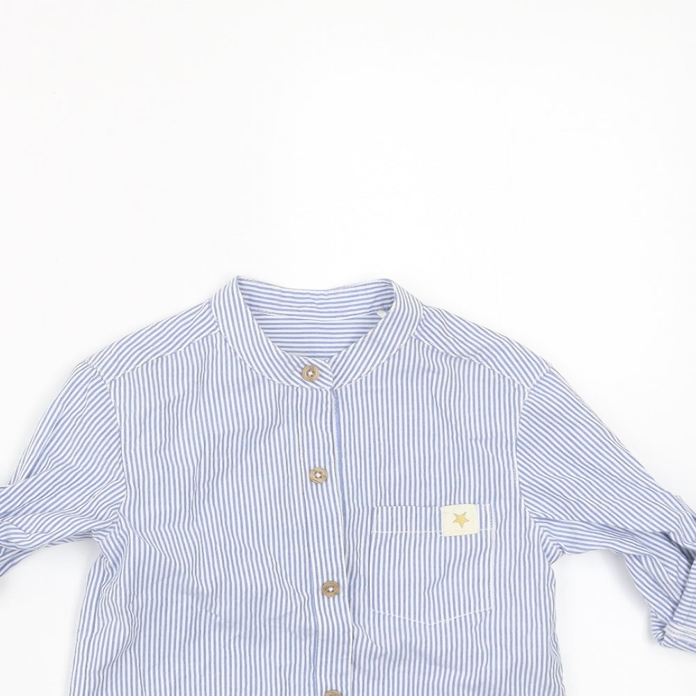 Billie Baby Blue Striped  Basic Button-Up Size 18-24 Months
