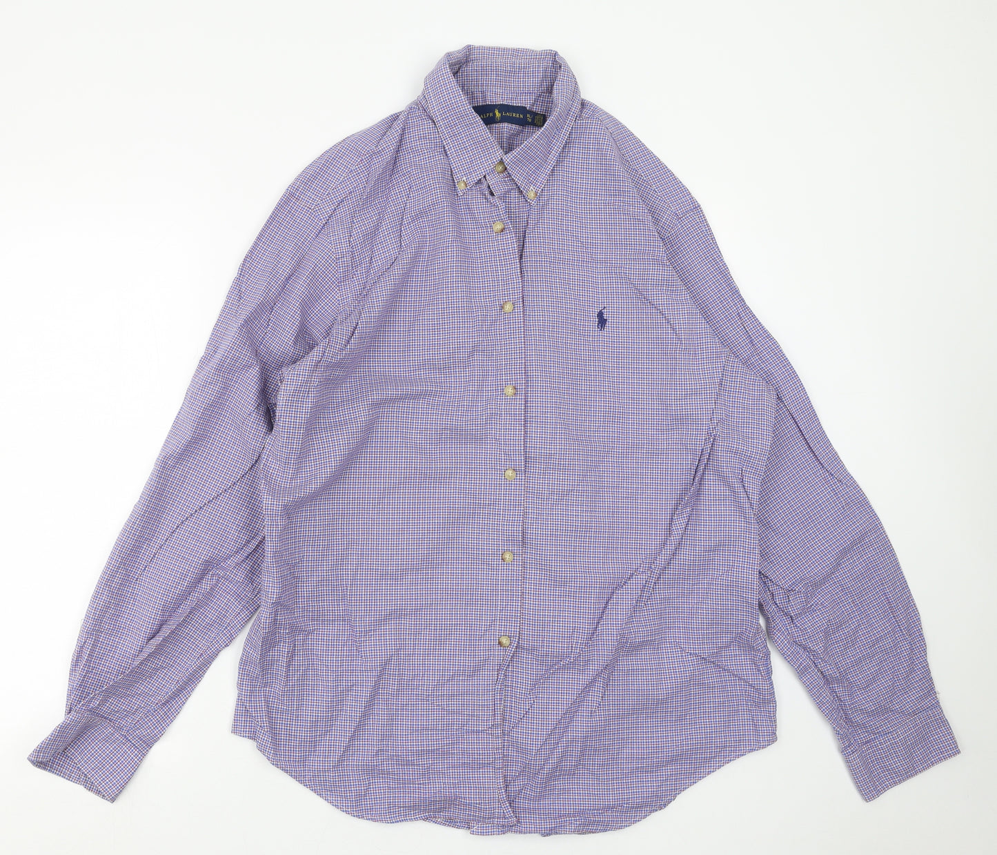 Ralph Lauren Mens Blue Check   Button-Up Size XL