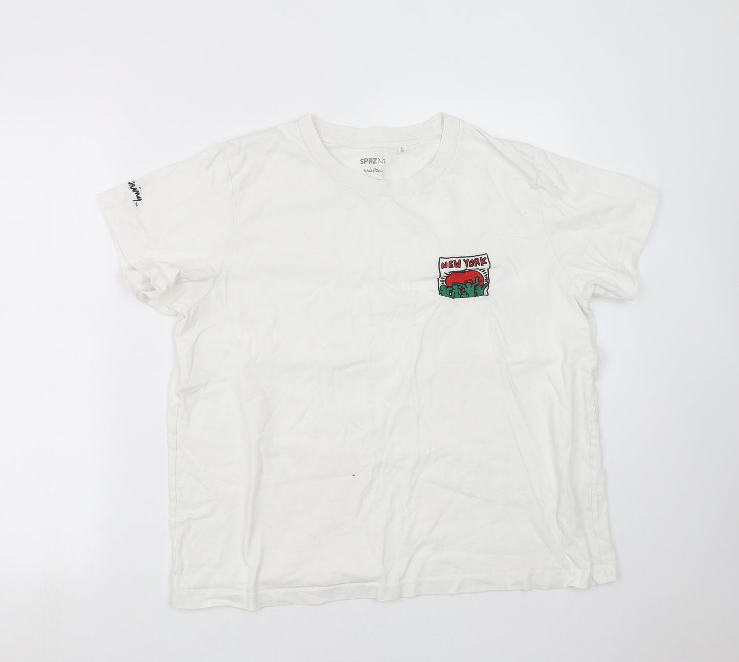 SPRZNY Womens White   Basic T-Shirt Size XL  - new York