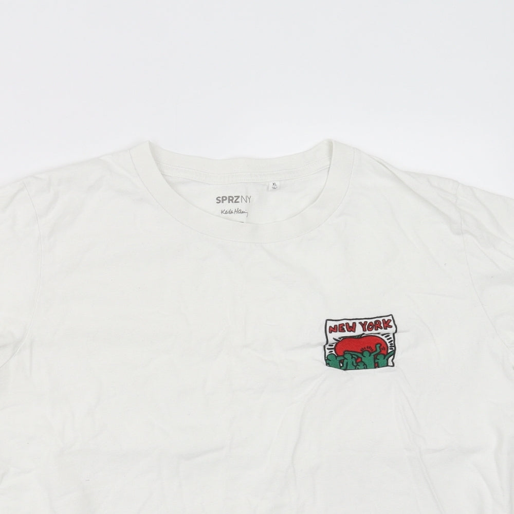 SPRZNY Womens White   Basic T-Shirt Size XL  - new York