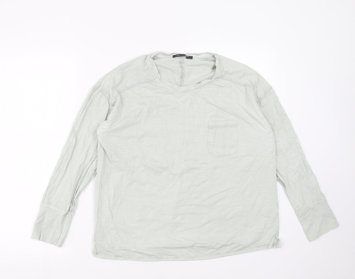 Marks and Spencer Womens Green   Basic T-Shirt Size 14