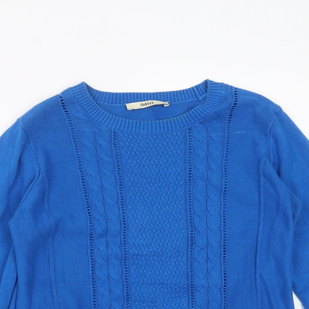 Oasis Womens Blue  Knit Pullover Jumper Size M