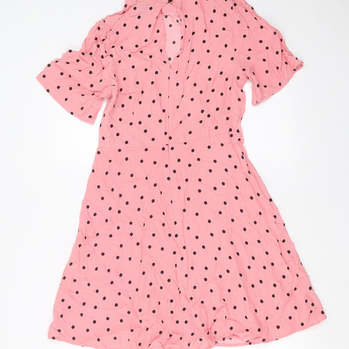 New Look Womens Pink Polka Dot  Shift  Size 12
