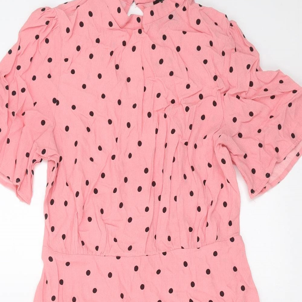 New Look Womens Pink Polka Dot  Shift  Size 12