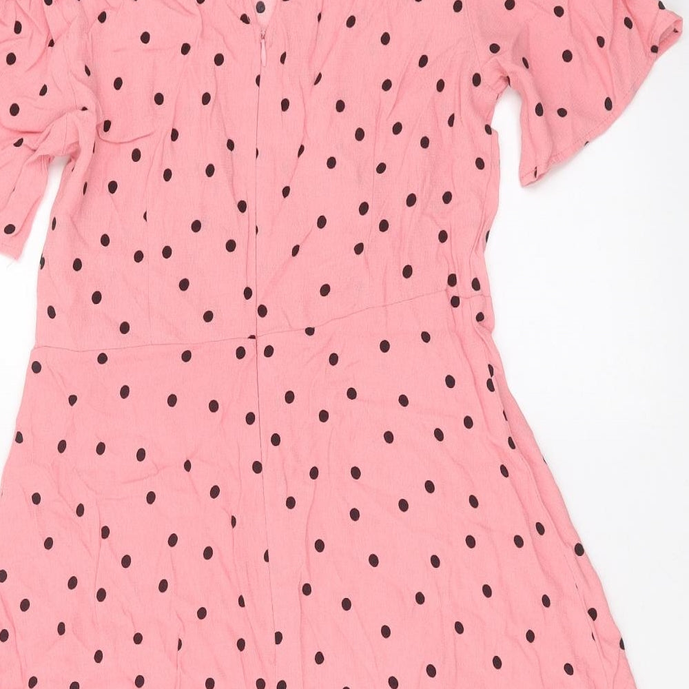 New Look Womens Pink Polka Dot  Shift  Size 12