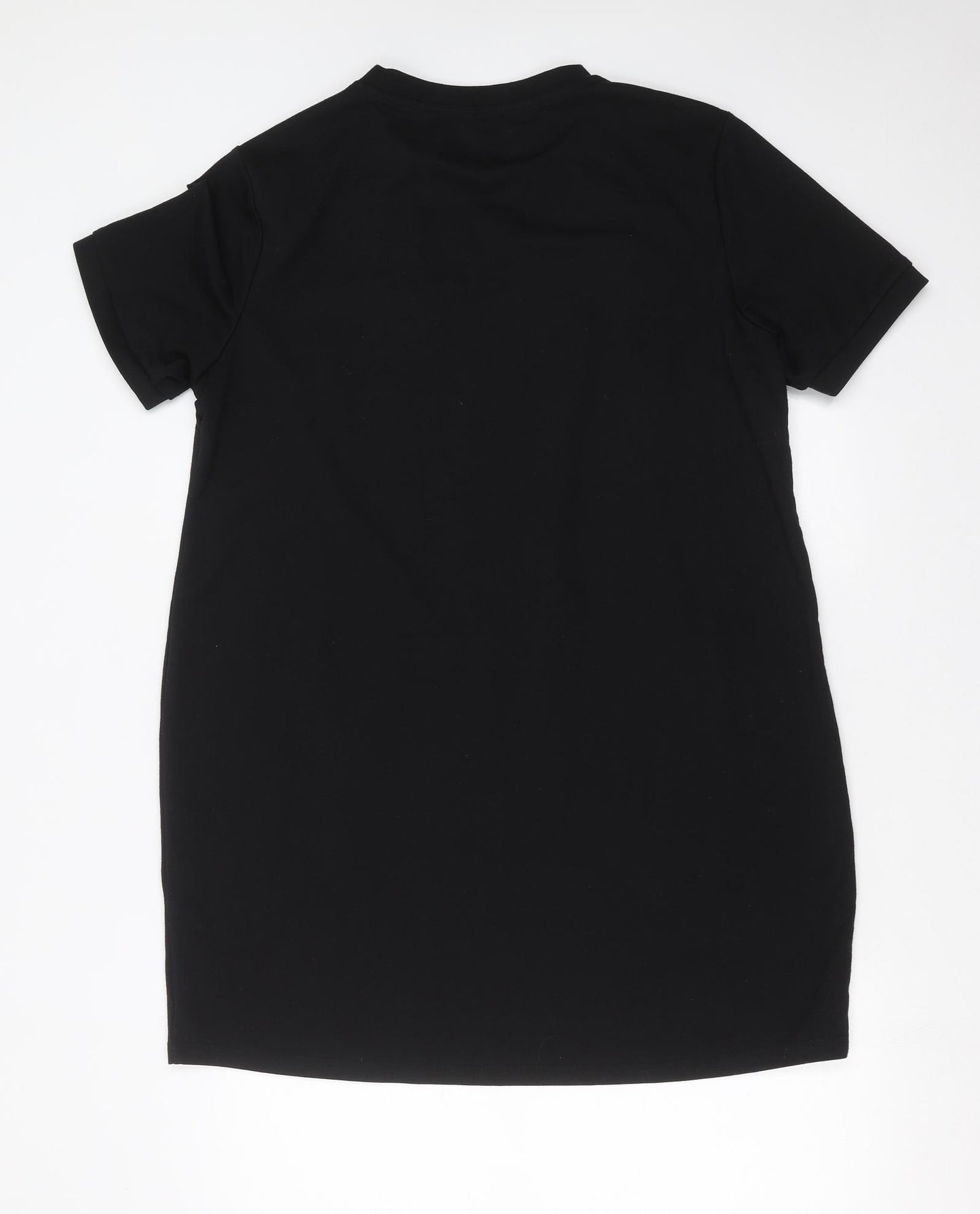 New Look Womens Black Floral  T-Shirt Dress  Size 16  - Embroidered detail