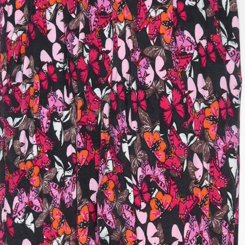 Peacocks Womens Black   Trousers  Size 14 L26 in - butterflies