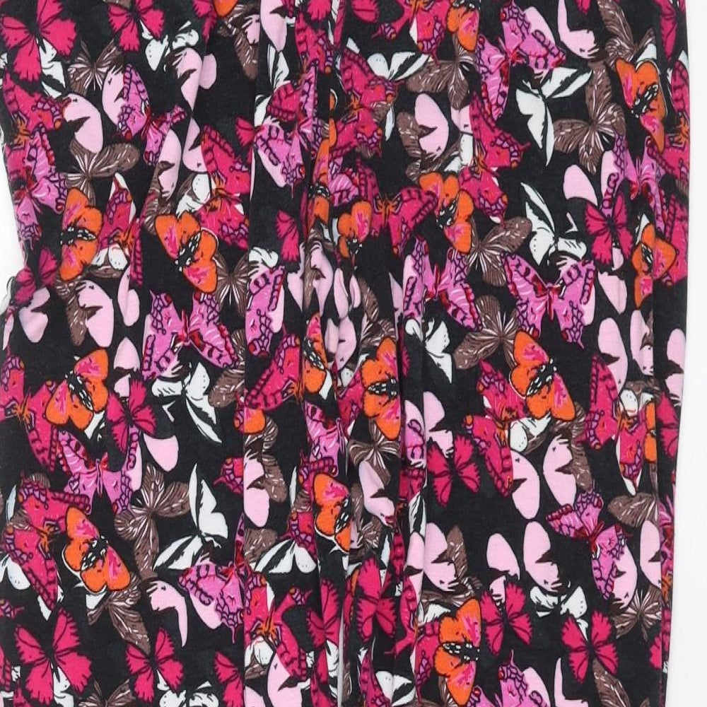Peacocks Womens Black   Trousers  Size 14 L26 in - butterflies