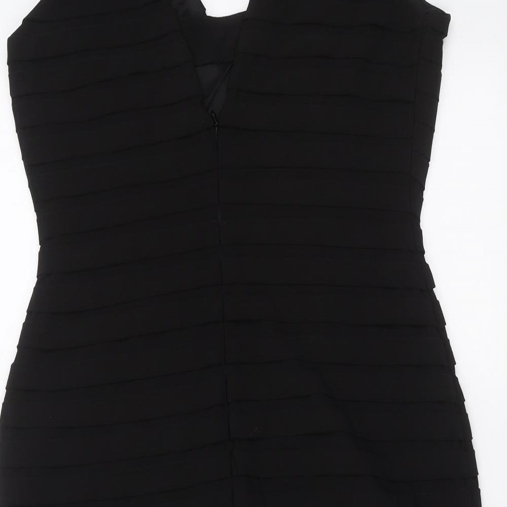 Adrianna Papell Womens Black Striped  Bodycon  Size 14