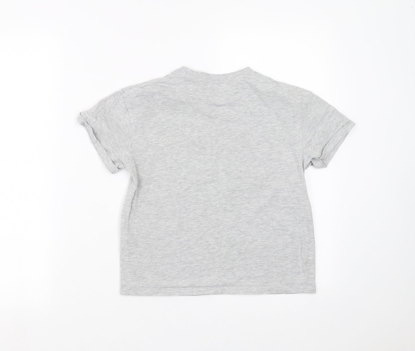 Matalan Girls Grey   Basic T-Shirt Size 6 Years  - girl power