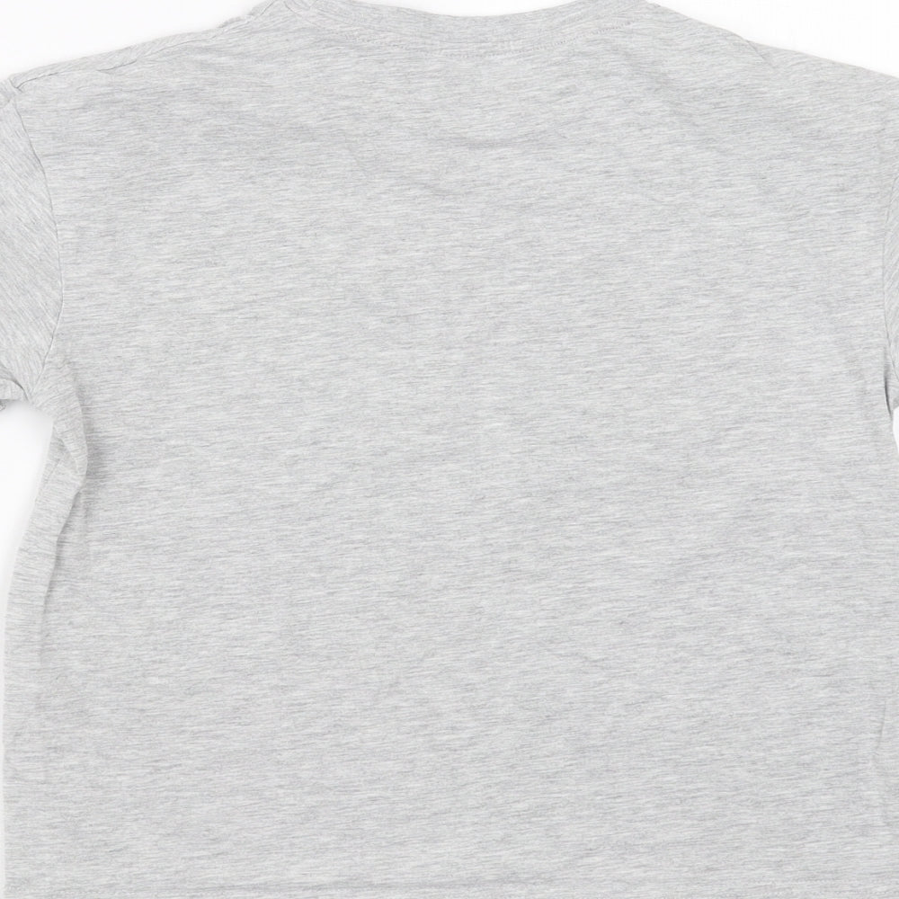 Matalan Girls Grey   Basic T-Shirt Size 6 Years  - girl power