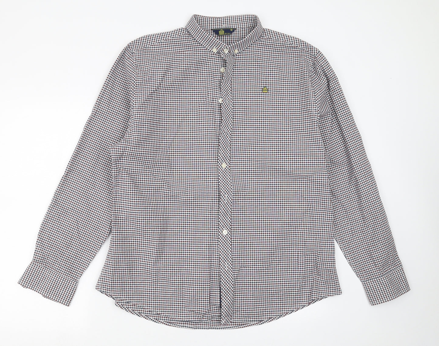 Admiral Mens Blue Check   Button-Up Size XL