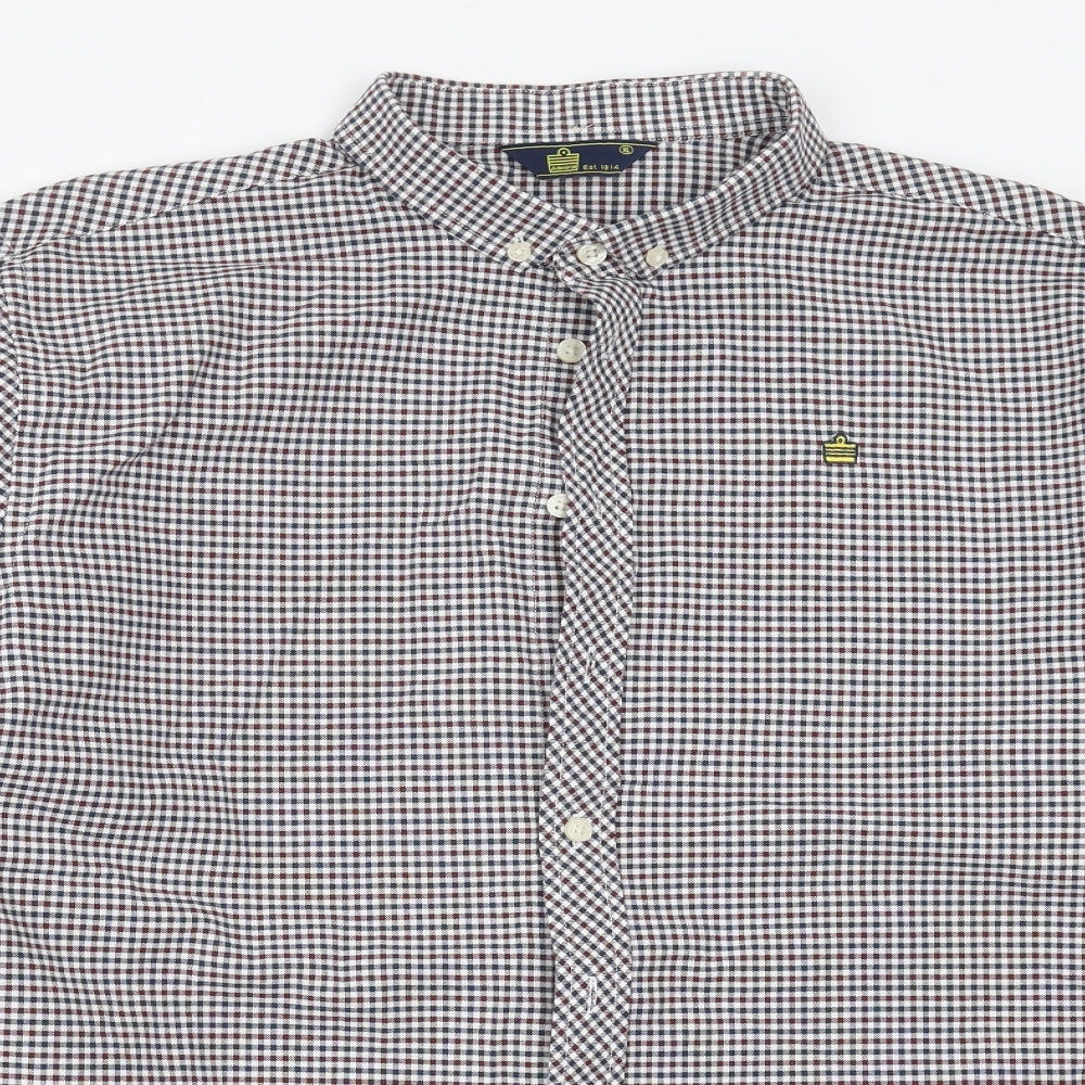 Admiral Mens Blue Check   Button-Up Size XL