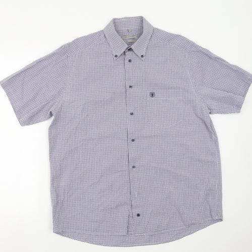 sea barrier Mens Blue Check   Button-Up Size XL