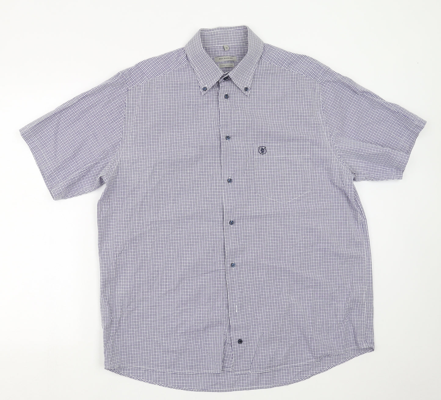 sea barrier Mens Blue Check   Button-Up Size XL