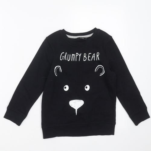 George Boys Black   Pullover Sweatshirt Size 5-6 Years  - bear
