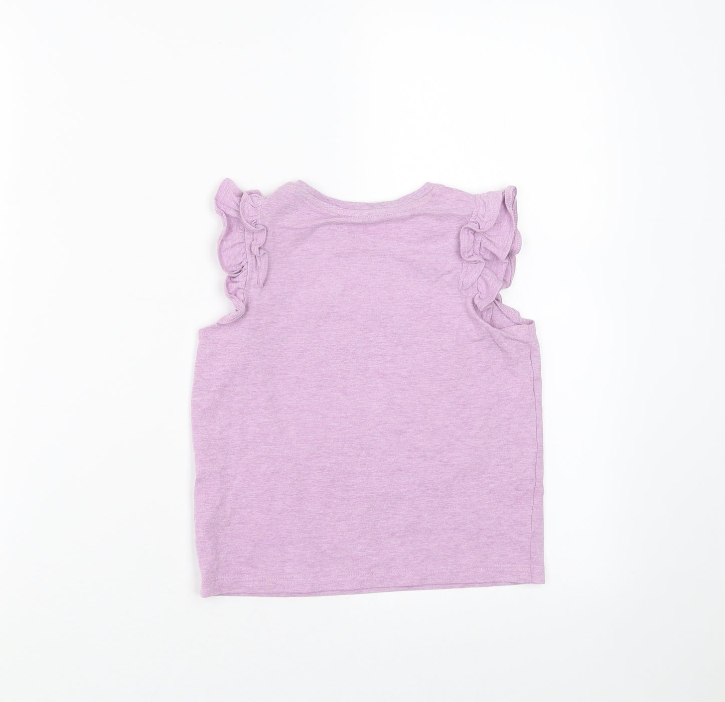 Marks and Spencer Girls Purple   Basic T-Shirt Size 4-5 Years  - bugs