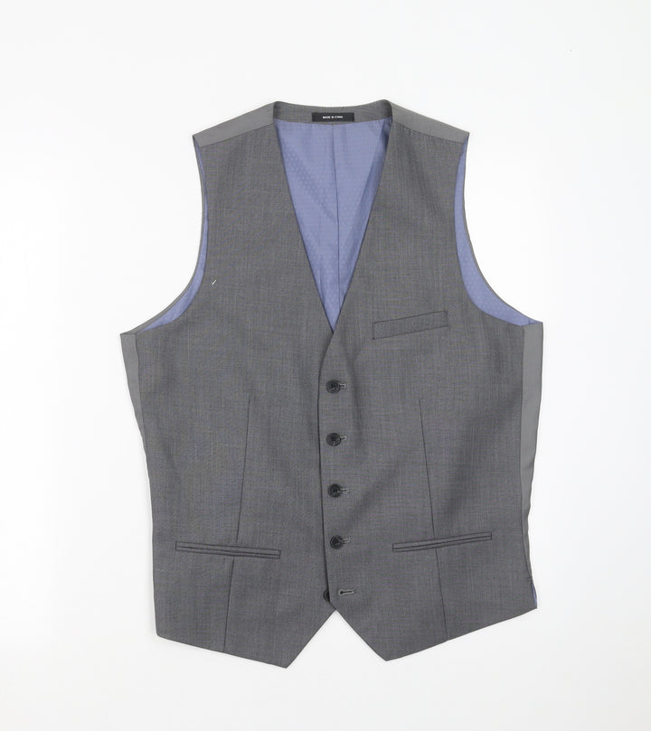 Cedar Wood State Mens Grey Jacket Suit Waistcoat Size M