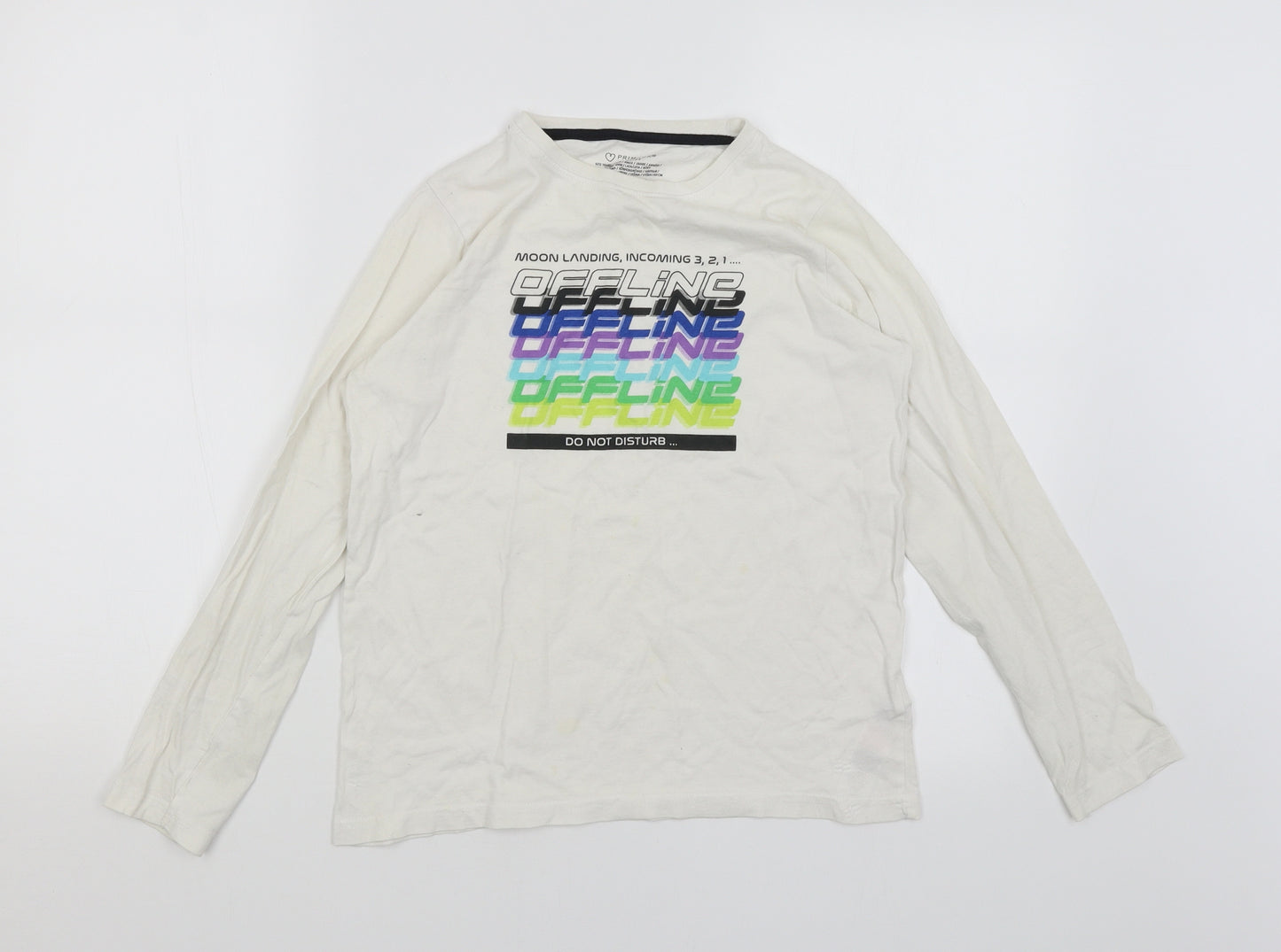 Primark Boys White   Basic T-Shirt Size 11-12 Years  - Offline