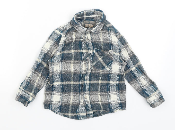 TU Boys Blue Plaid  Basic Button-Up Size 3 Years