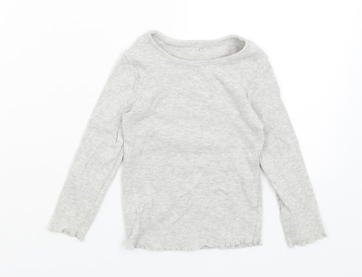 George Girls Grey   Basic T-Shirt Size 2-3 Years