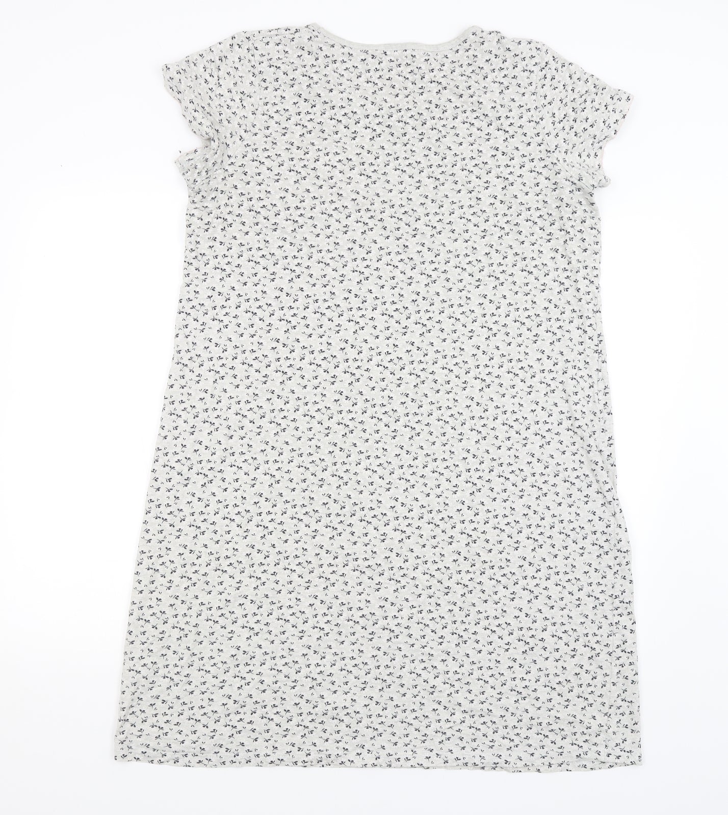 Nutmeg Womens Grey Floral  Top Nightshirt Size 12