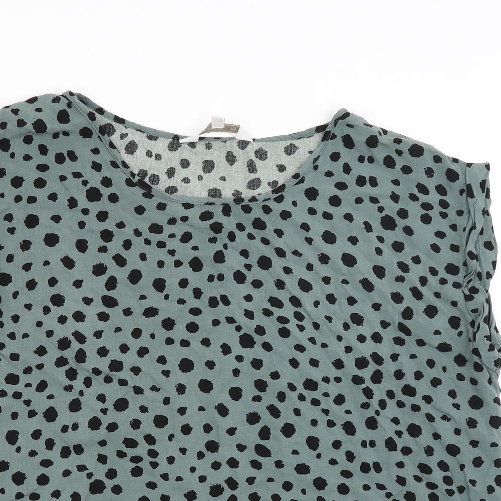 Apricot Womens Green Polka Dot  Basic T-Shirt Size 14