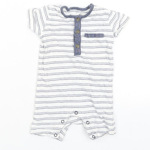 Matalan Baby White Striped  Romper One-Piece Size 6-9 Months