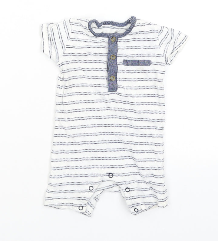 Matalan Baby White Striped  Romper One-Piece Size 6-9 Months