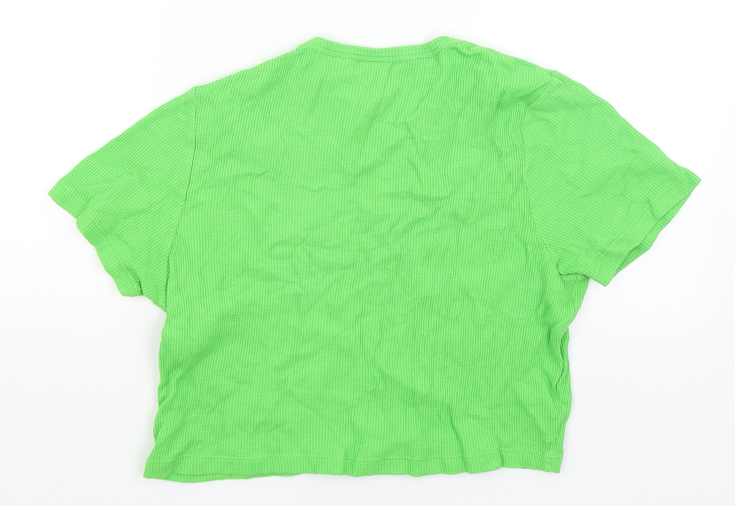 COLLUSION Womens Green   Cropped T-Shirt Size 12