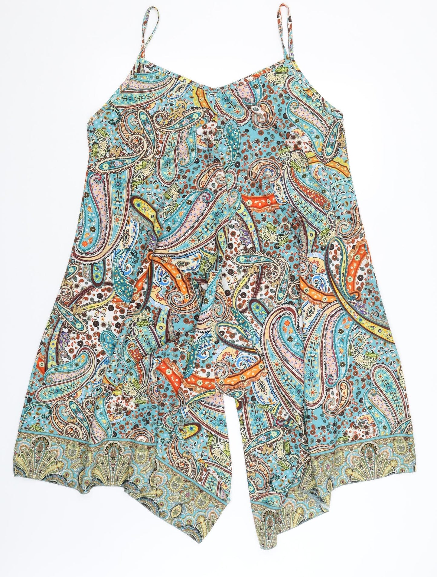 Preworn Womens Green Paisley  Romper One-Piece Size XL L17 in