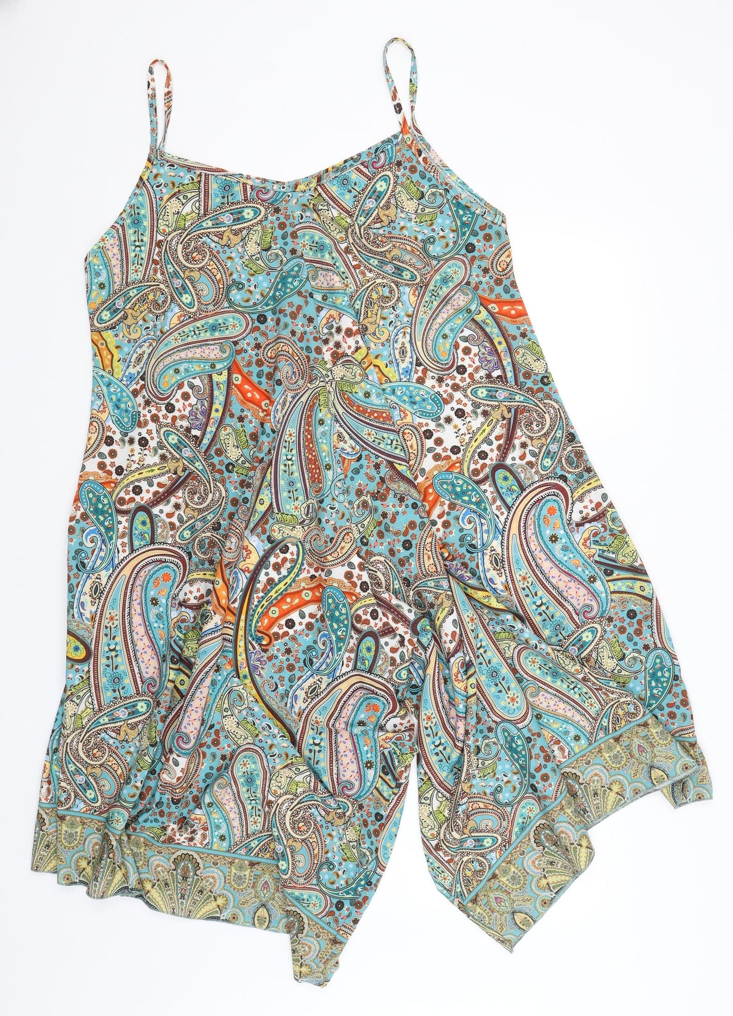 Preworn Womens Green Paisley  Romper One-Piece Size XL L17 in