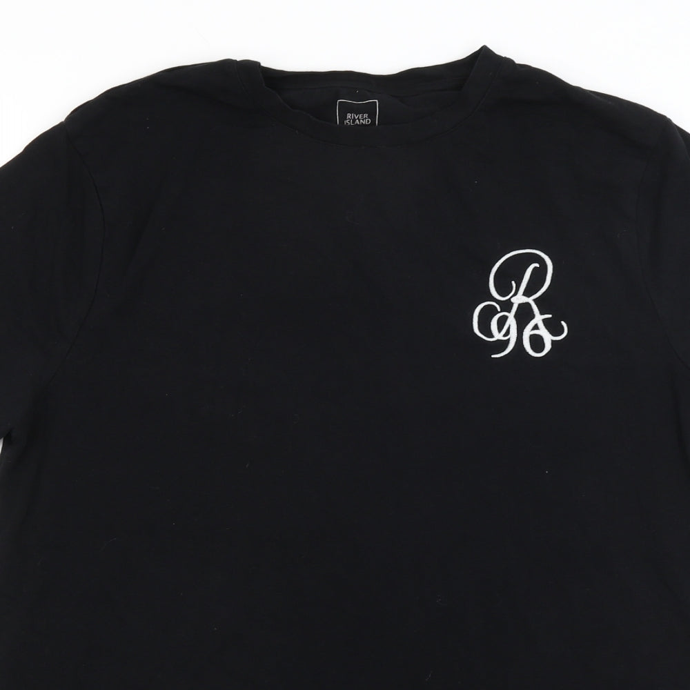 River Island Mens Black    T-Shirt Size XL