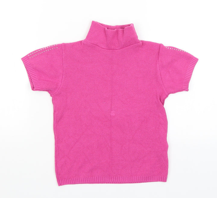 Yaprak Girls Pink Basic T-Shirt Size 7-8 Years
