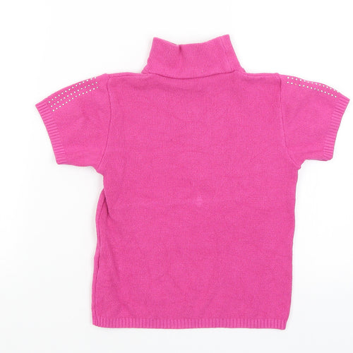 Yaprak Girls Pink   Basic T-Shirt Size 7-8 Years