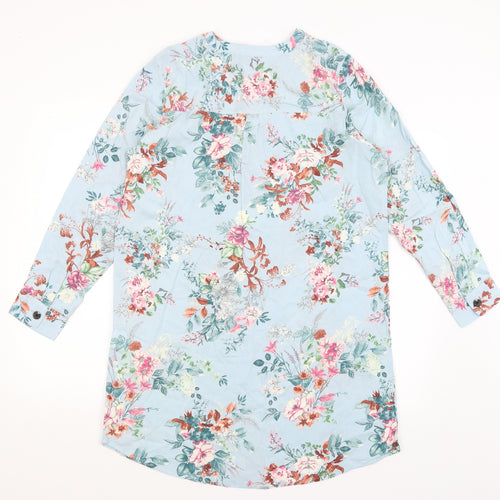 LC Waikiki Womens Blue Floral  Shirt Dress  Size 14