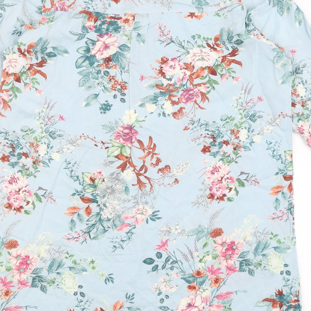 LC Waikiki Womens Blue Floral  Shirt Dress  Size 14