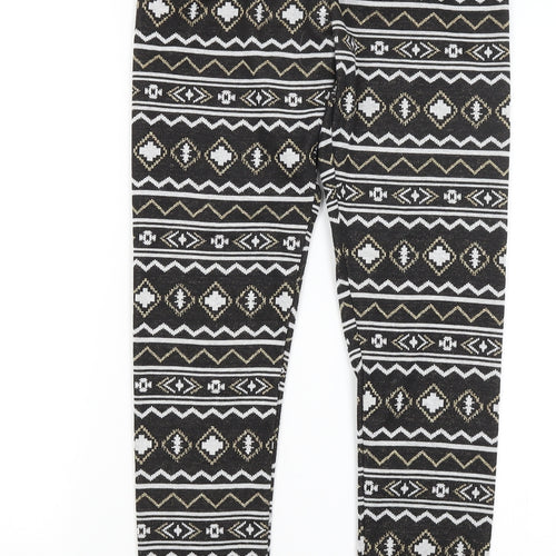 Terranova Womens Black Geometric  Capri Leggings Size S L29 in