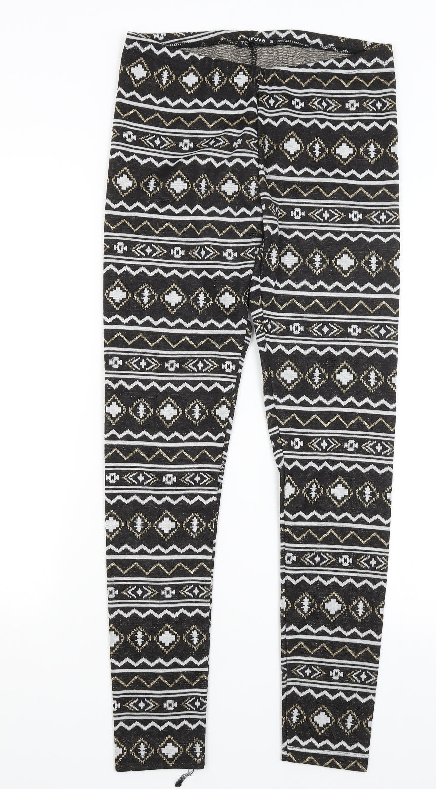 Terranova Womens Black Geometric  Capri Leggings Size S L29 in