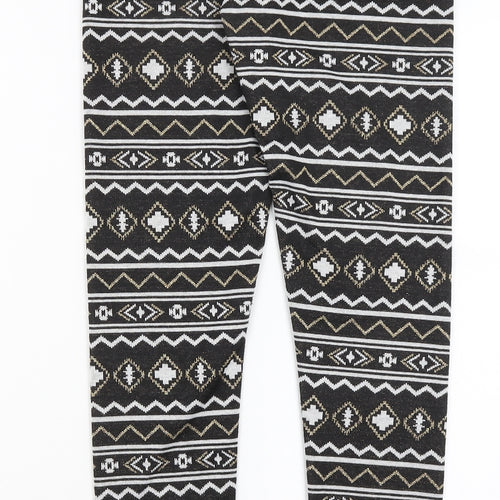 Terranova Womens Black Geometric  Capri Leggings Size S L29 in