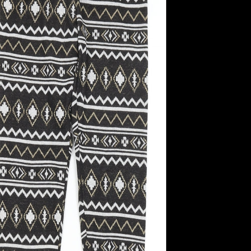 Terranova Womens Black Geometric  Capri Leggings Size S L29 in