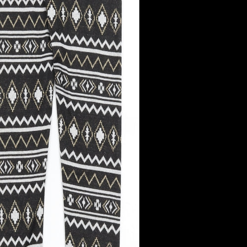 Terranova Womens Black Geometric  Capri Leggings Size S L29 in