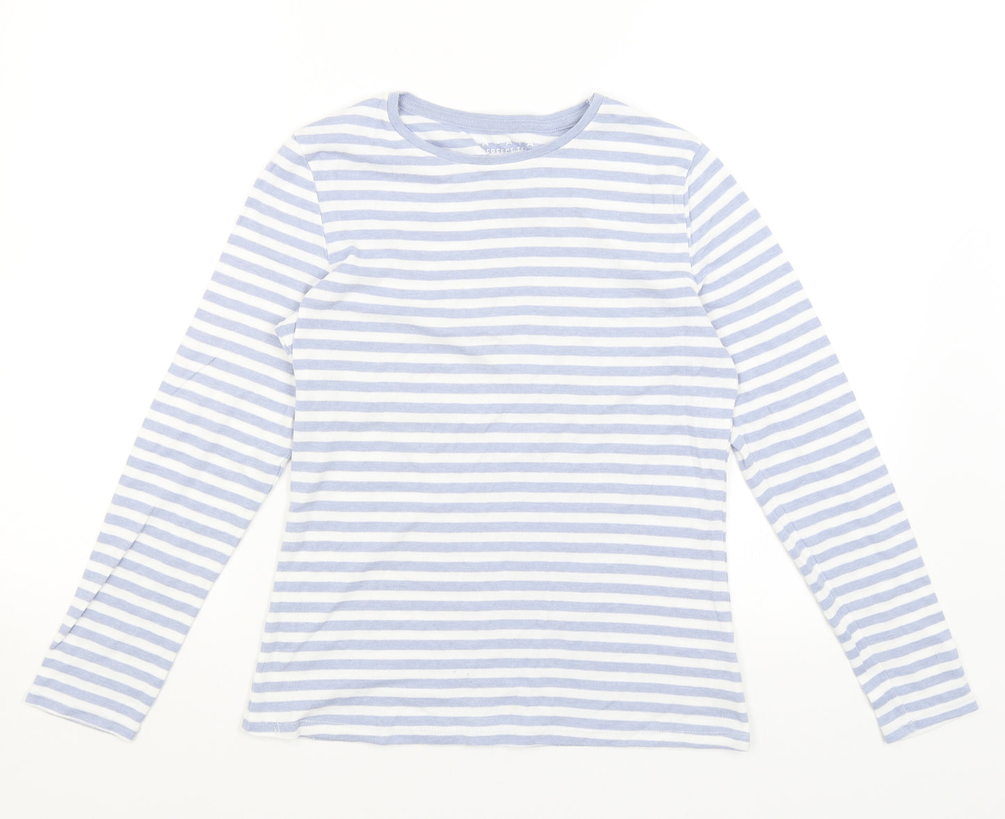 Papaya Womens Blue Striped  Basic T-Shirt Size 14