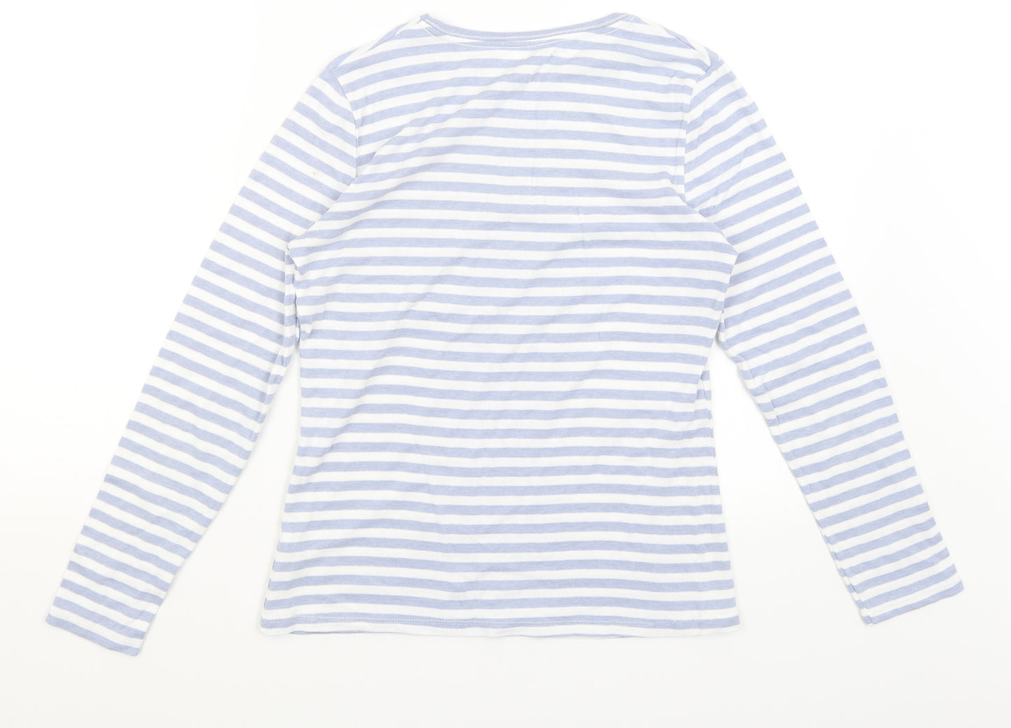 Papaya Womens Blue Striped  Basic T-Shirt Size 14