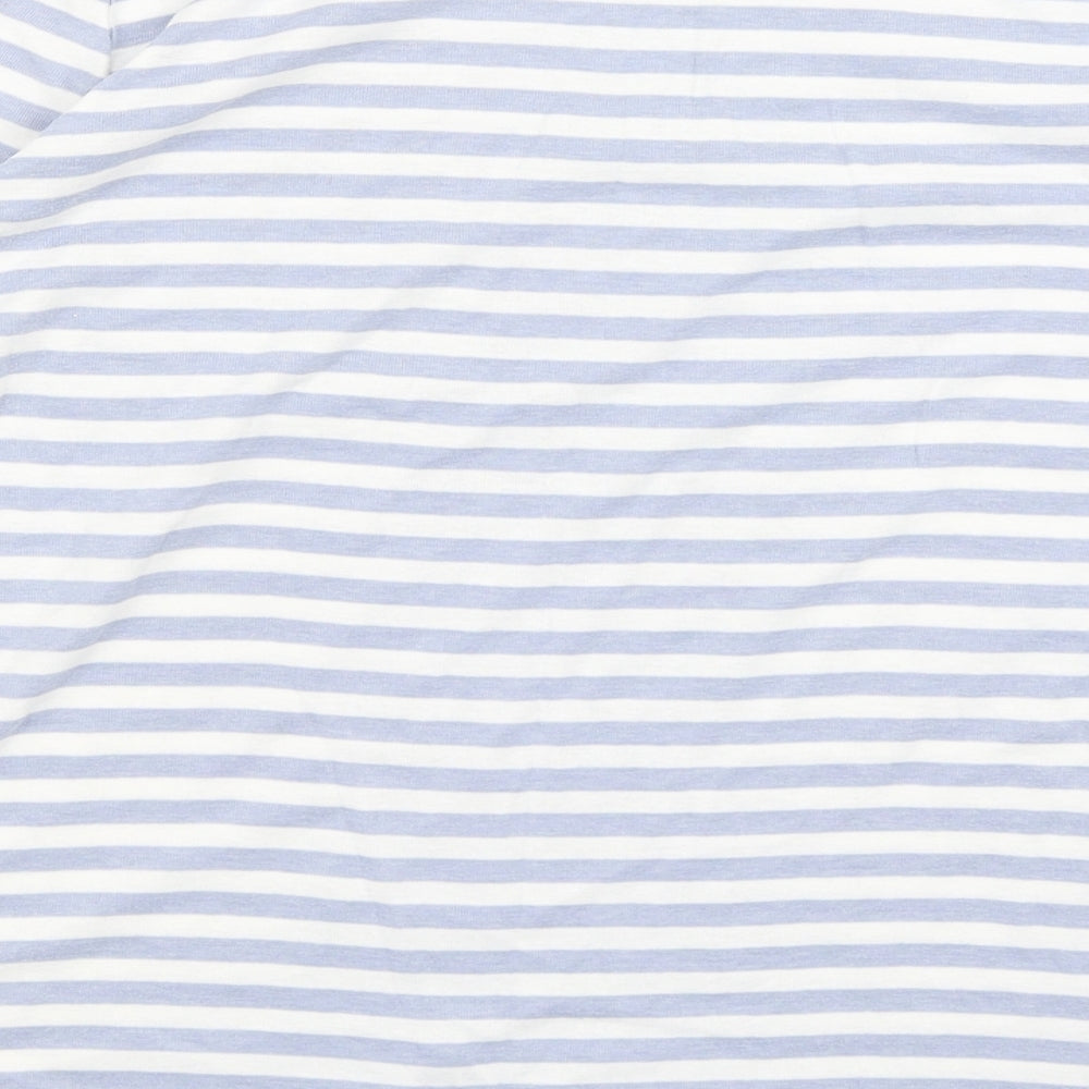 Papaya Womens Blue Striped  Basic T-Shirt Size 14