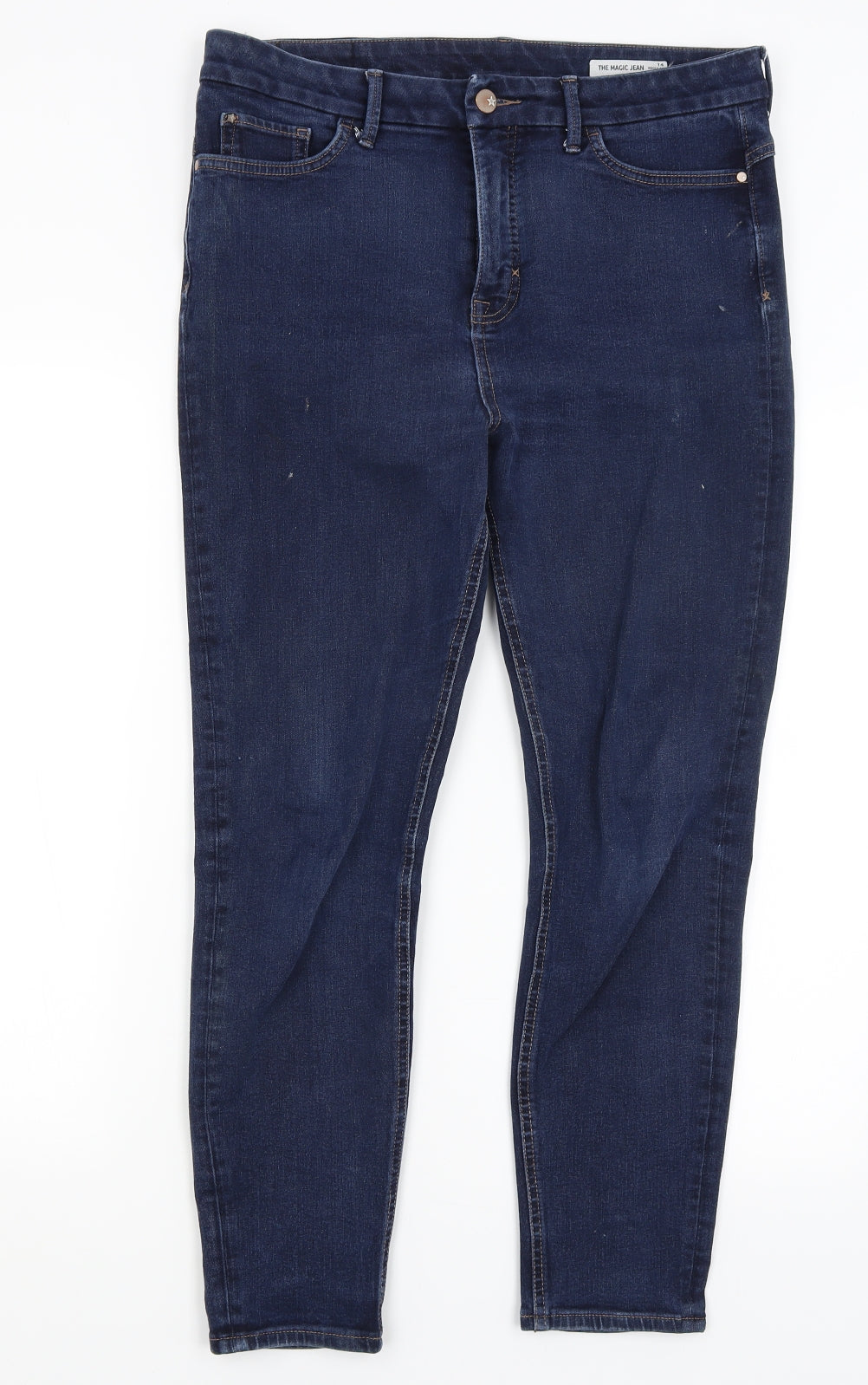 M&S Womens Blue   Skinny Jeans Size 14 L26 in