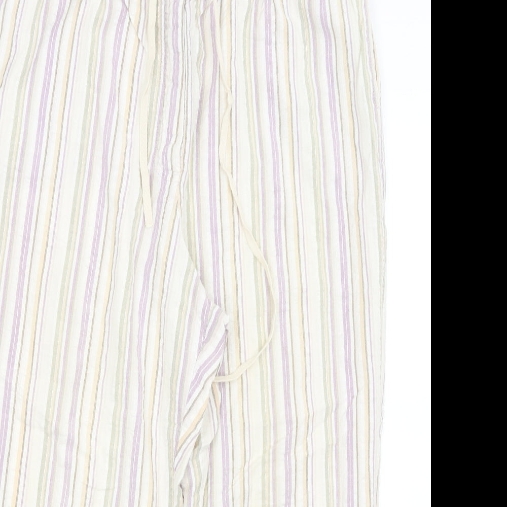 Papaya Womens Beige Striped  Capri Pyjama Pants Size 16