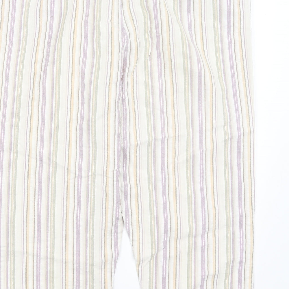 Papaya Womens Beige Striped  Capri Pyjama Pants Size 16