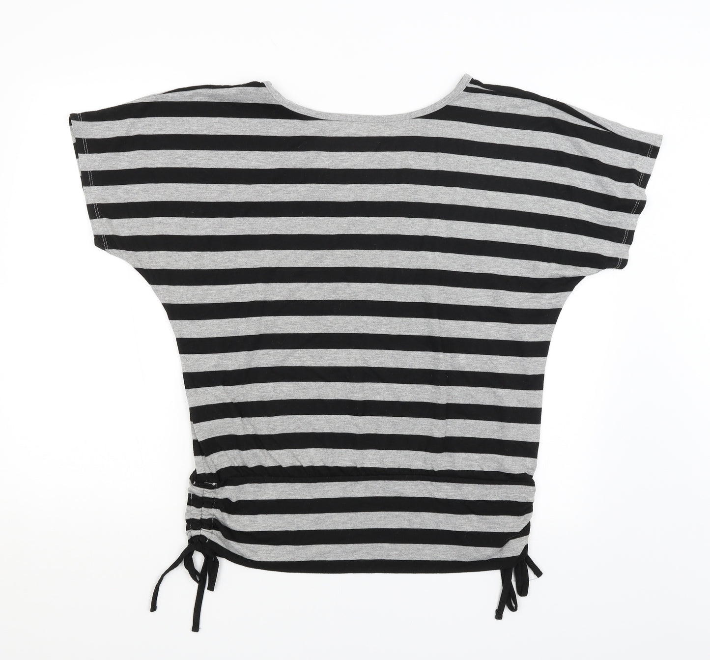 Pineapple Womens Black Striped  Basic T-Shirt Size 16