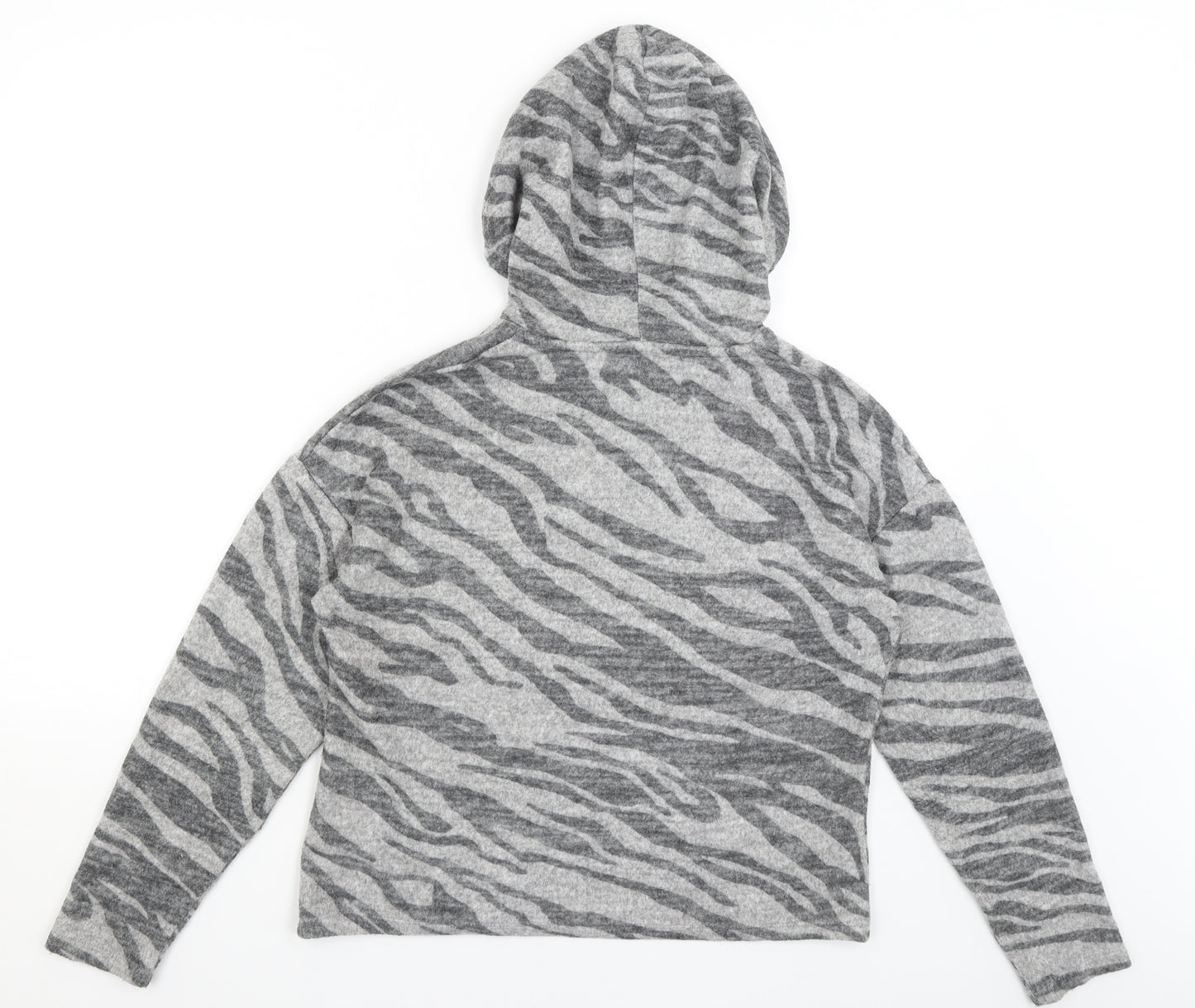 New Look Womens Grey Animal Print  Pullover Hoodie Size S